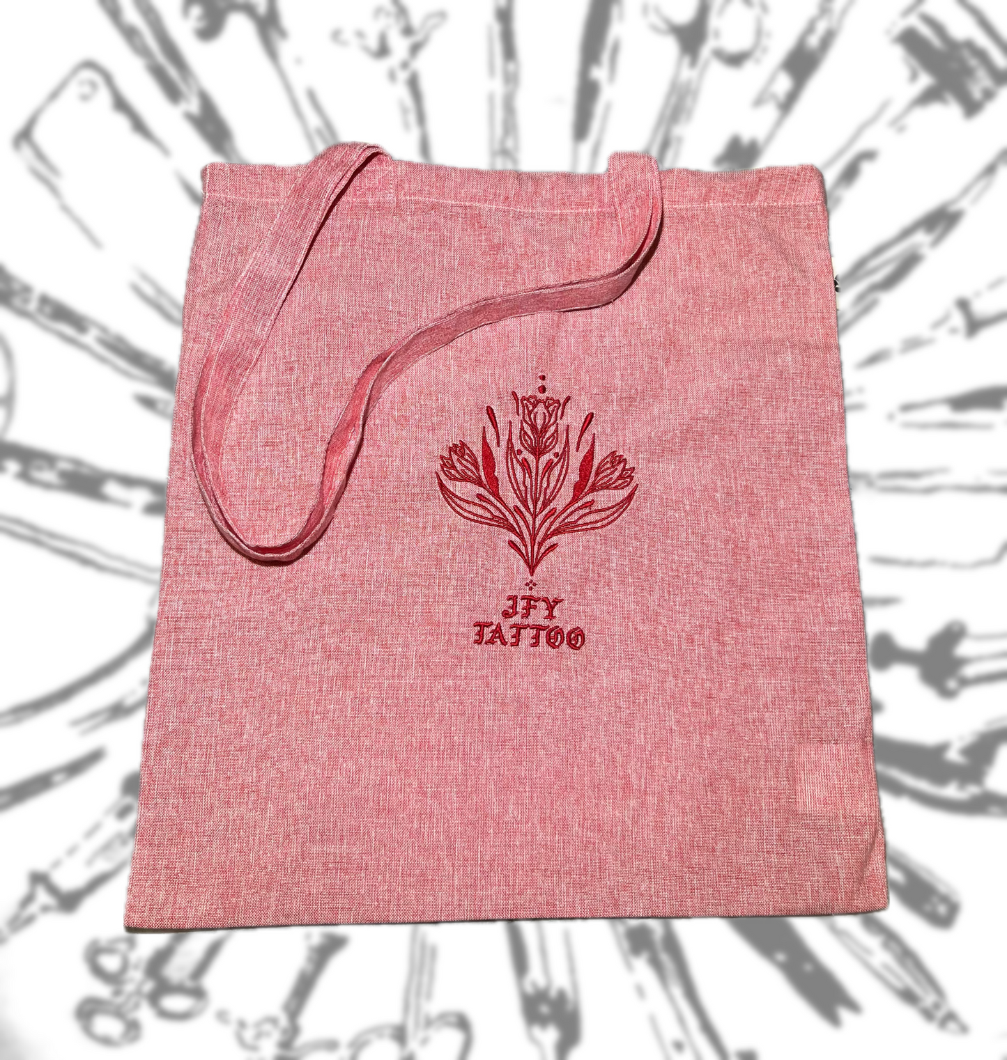 Floral embroidered tote