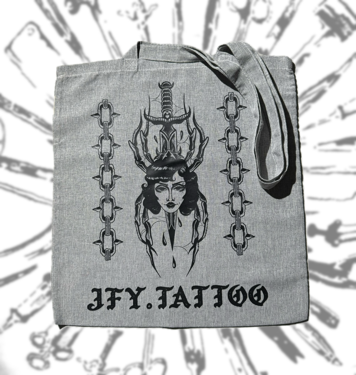 Spider printed tote